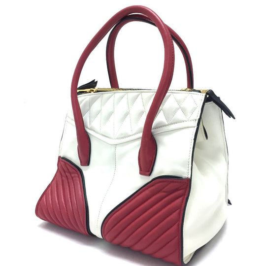 MIUMIU Handbag RN1032 Nappa leather white 2WAY Shoulder Bag nappa biker Women Used Authentic