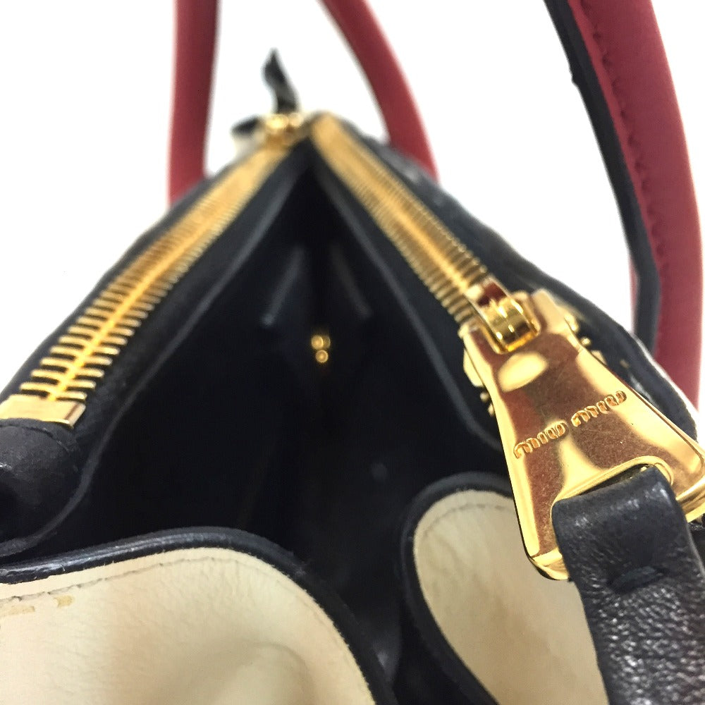 MIUMIU Handbag RN1032 Nappa leather white 2WAY Shoulder Bag nappa biker Women Used Authentic