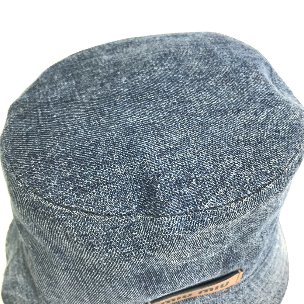 MIUMIU hat cotton blue Hat Hat Bucket Hat Bob Hat logo denim Women S Used Authentic