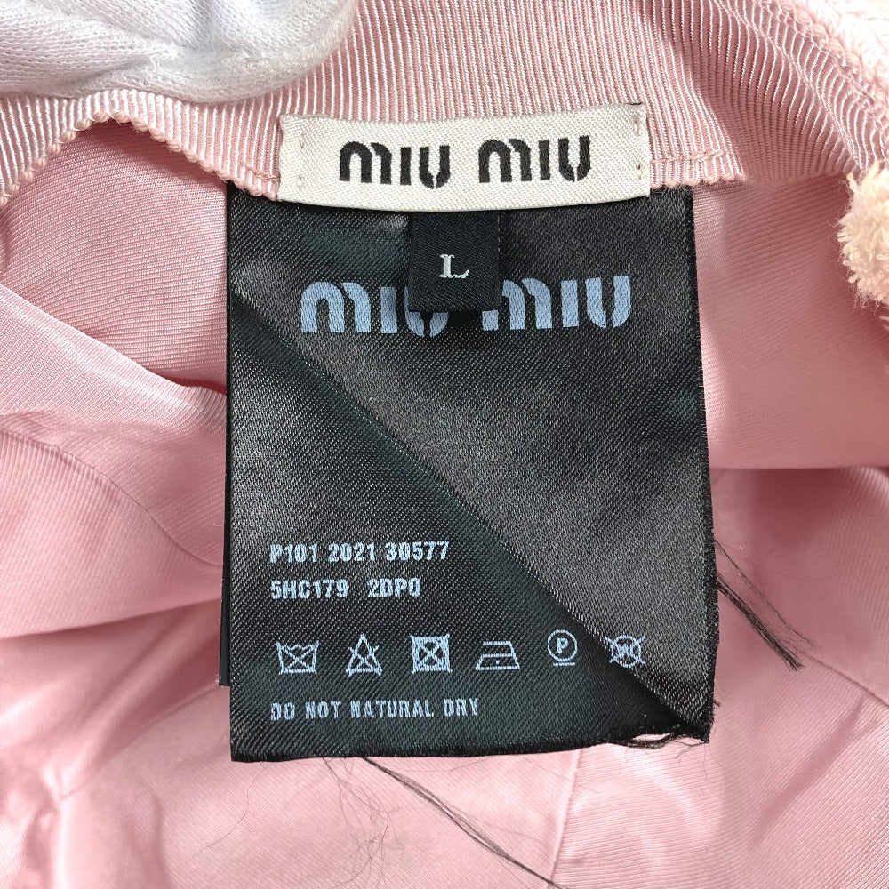 MIUMIU cap 5HC179 Cotton, Polyester pink logo terry cloth Women L Used Authentic