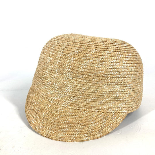 MIUMIU cap straw beige Straw cap Ribbon Check M