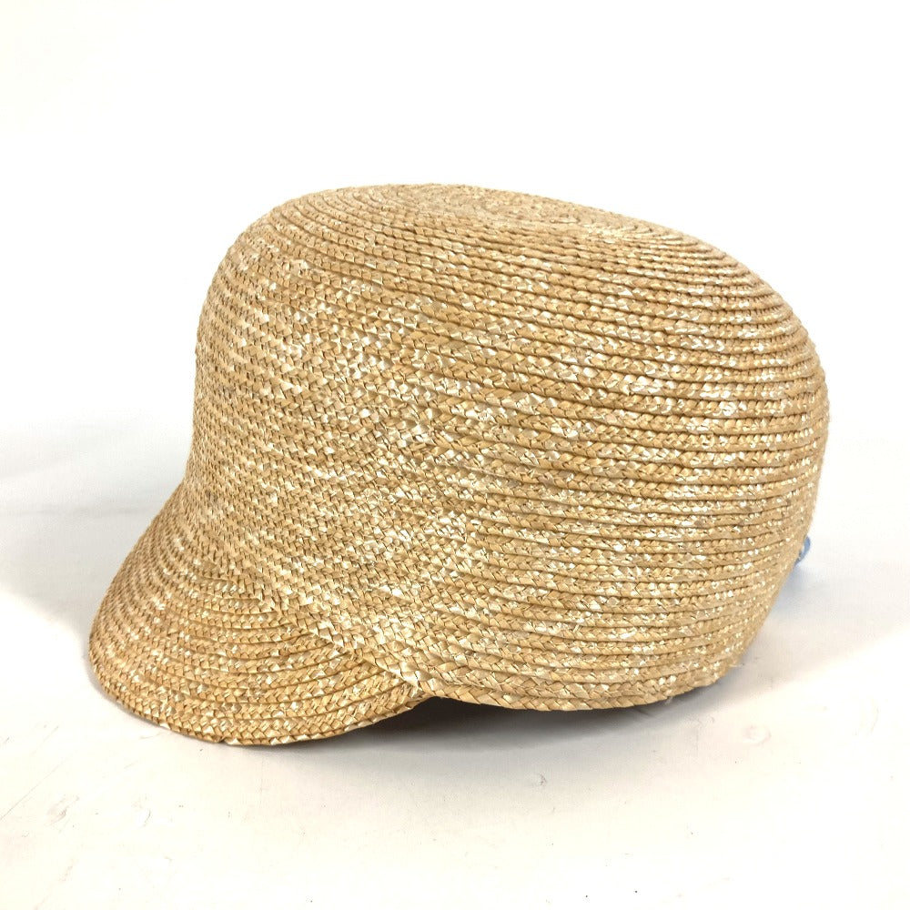 MIUMIU cap straw beige Straw cap Ribbon Check M