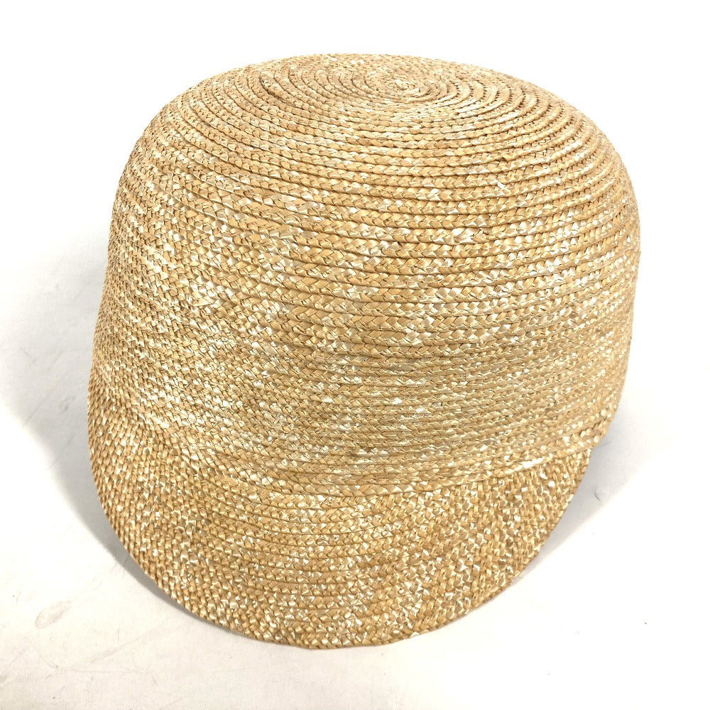 MIUMIU cap straw beige Straw cap Ribbon Check M