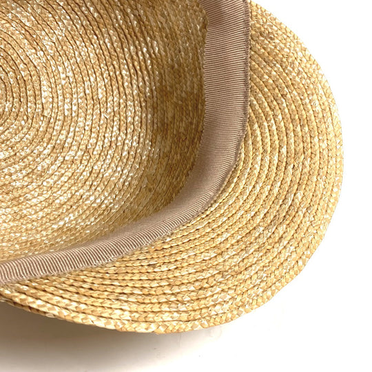 MIUMIU cap straw beige Straw cap Ribbon Check M