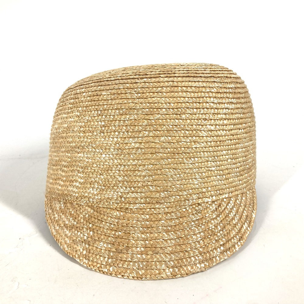 MIUMIU cap straw beige Ribbon Ribbon Flower Floral Women Used Authentic