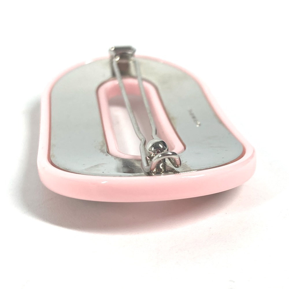 MIUMIU Valletta plastic pink hairpin logo rhinestone Women Used Authentic