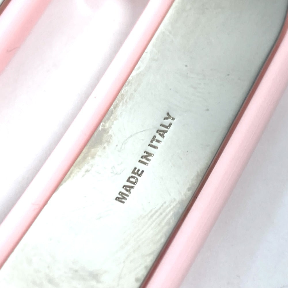 MIUMIU Valletta plastic pink hairpin logo rhinestone Women Used Authentic