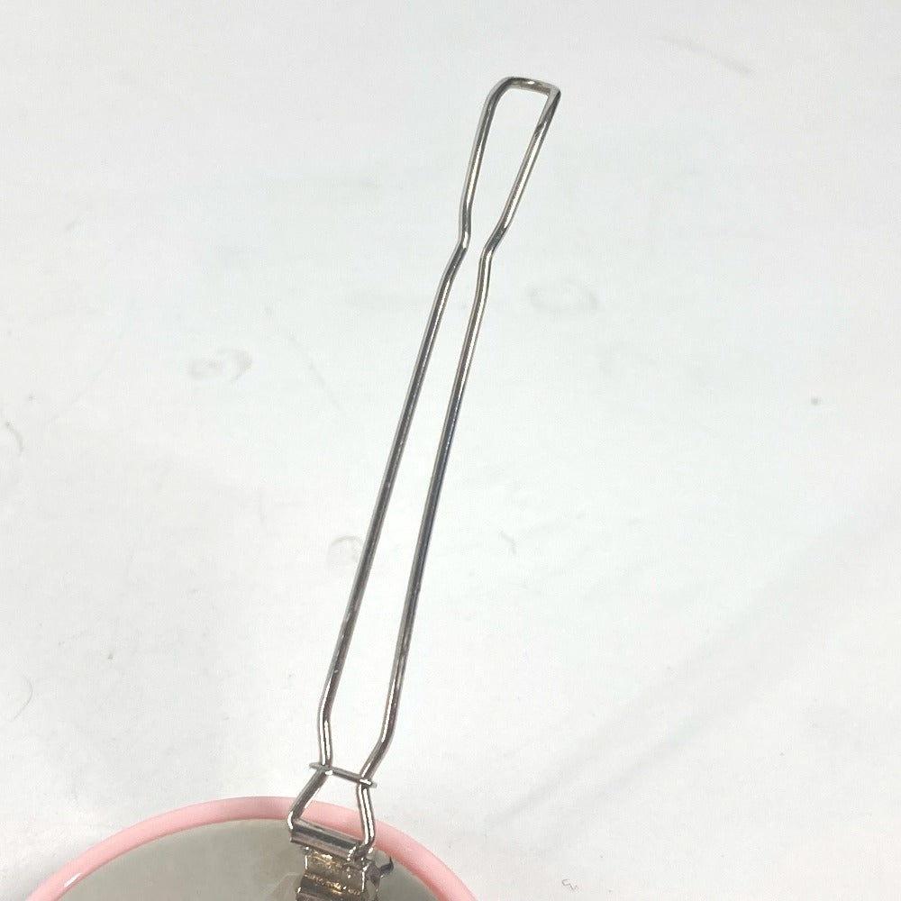 MIUMIU Valletta plastic pink hairpin logo rhinestone Women Used Authentic