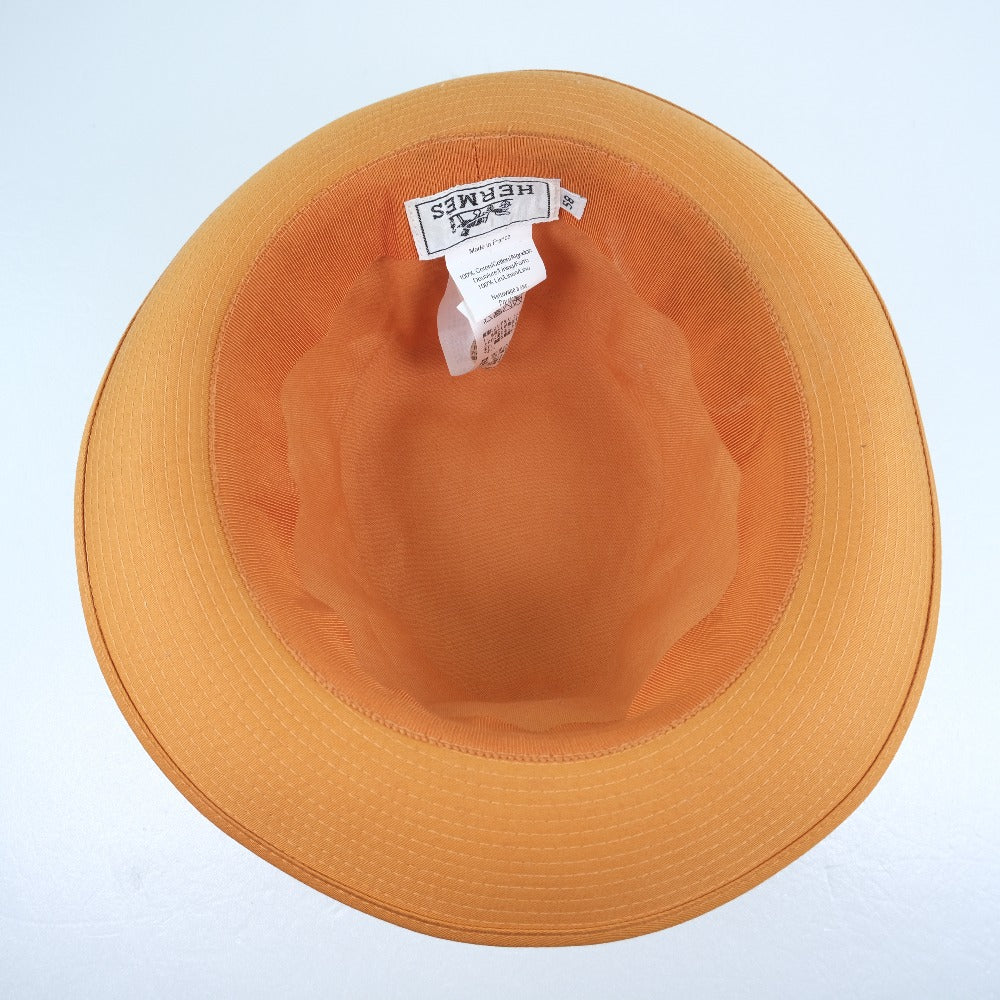 HERMES hat Cotton, Linen Orange mens(Unisex) 58 Used Authentic