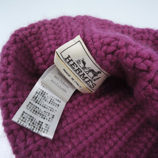 HERMES Knit cap wool pink Women(Unisex) Used Authentic