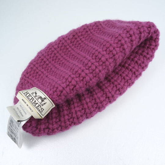 HERMES Knit cap wool pink Women(Unisex) Used Authentic