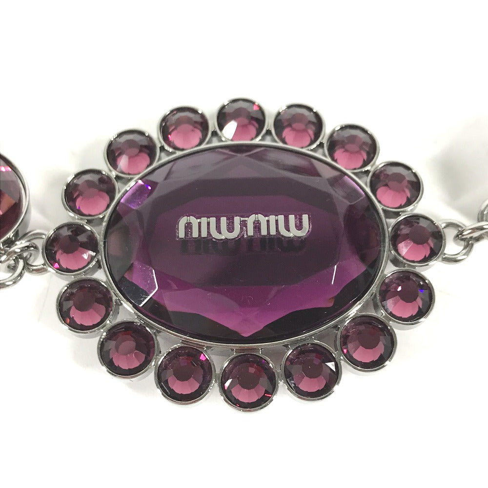MIUMIU Necklace metal purple Accessories Bijoux Women Used Authentic