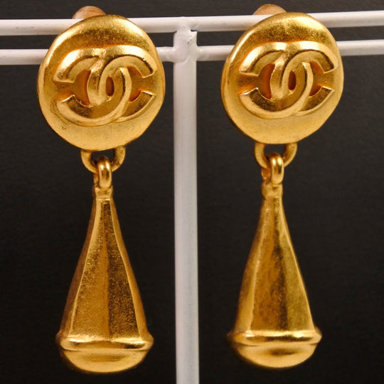 CHANEL Earring Plated Gold gold Swing / COCO Mark Women Used Authentic
