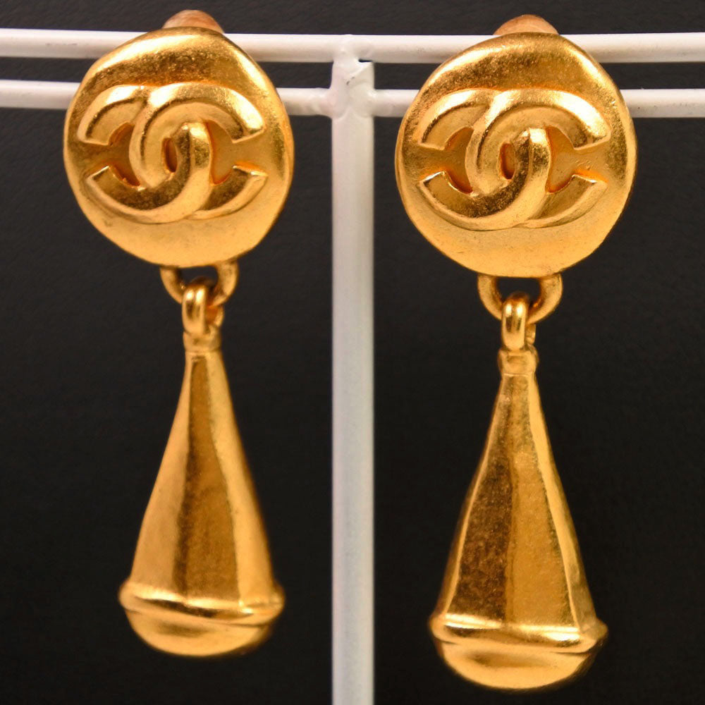 CHANEL Earring Plated Gold gold Swing / COCO Mark Women Used Authentic