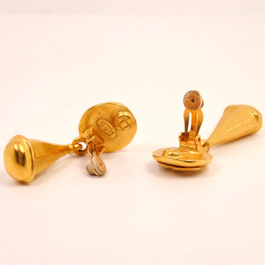 CHANEL Earring Plated Gold gold Swing / COCO Mark Women Used Authentic