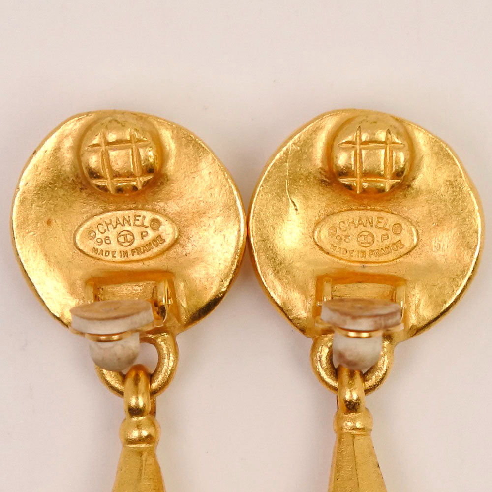 CHANEL Earring Plated Gold gold Swing / COCO Mark Women Used Authentic