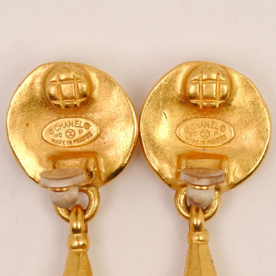 CHANEL Earring Plated Gold gold Swing / COCO Mark Women Used Authentic
