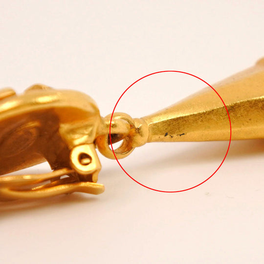 CHANEL Earring Plated Gold gold Swing / COCO Mark Women Used Authentic