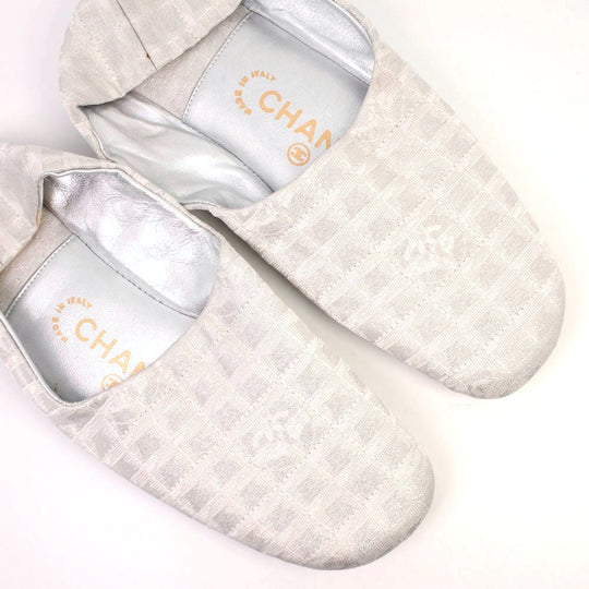 CHANEL Other shoes canvas Silver New travel line Room shoes Women(Unisex) 36 Used Authentic
