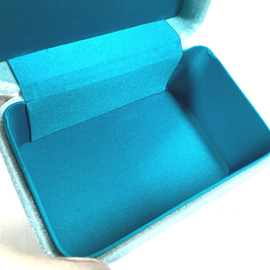 MIUMIU Accessory case velvet turquoise blue Inner bag Accessory pouch box logo jewelry case Women Used Authentic