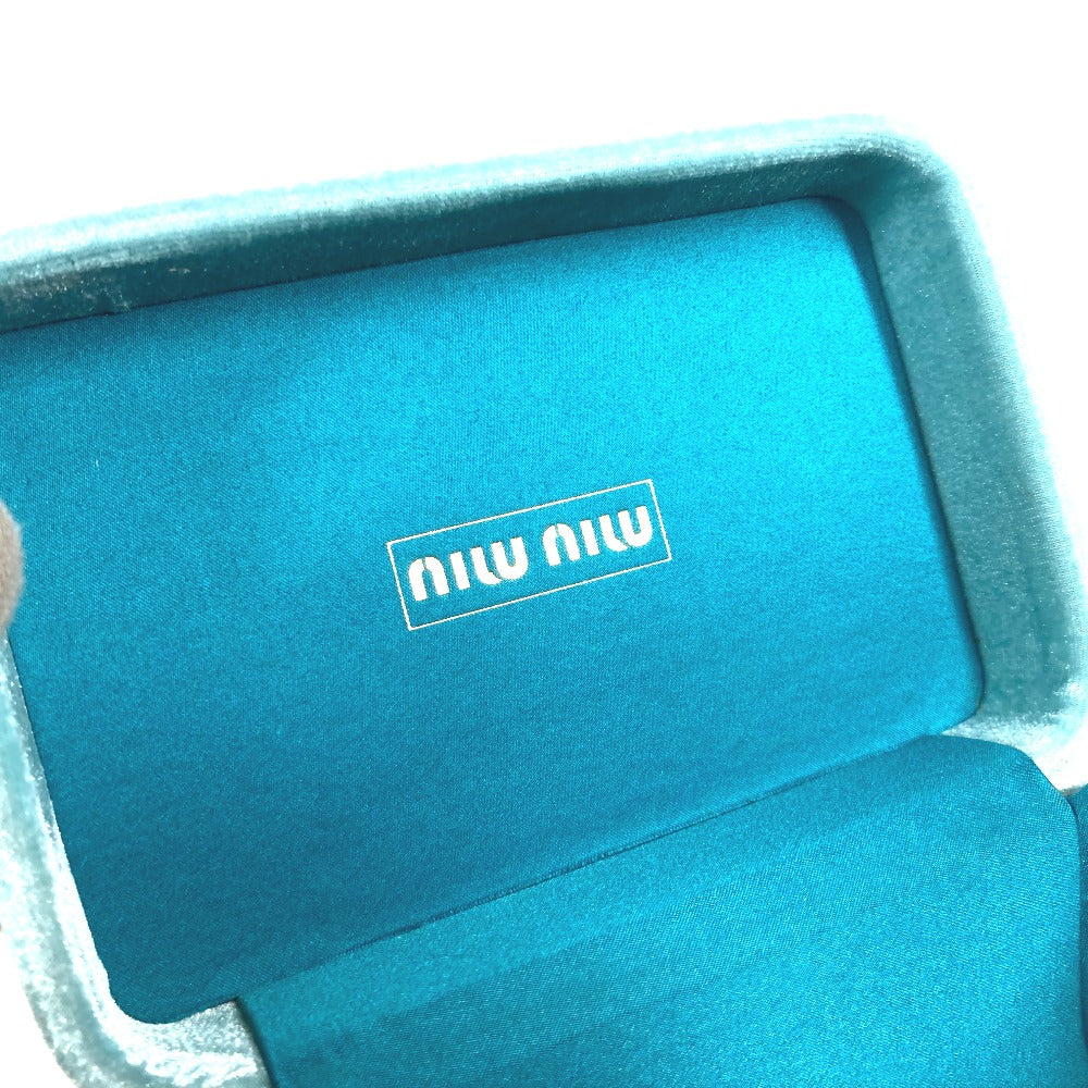 MIUMIU Accessory case velvet turquoise blue Inner bag Accessory pouch box logo jewelry case Women Used Authentic