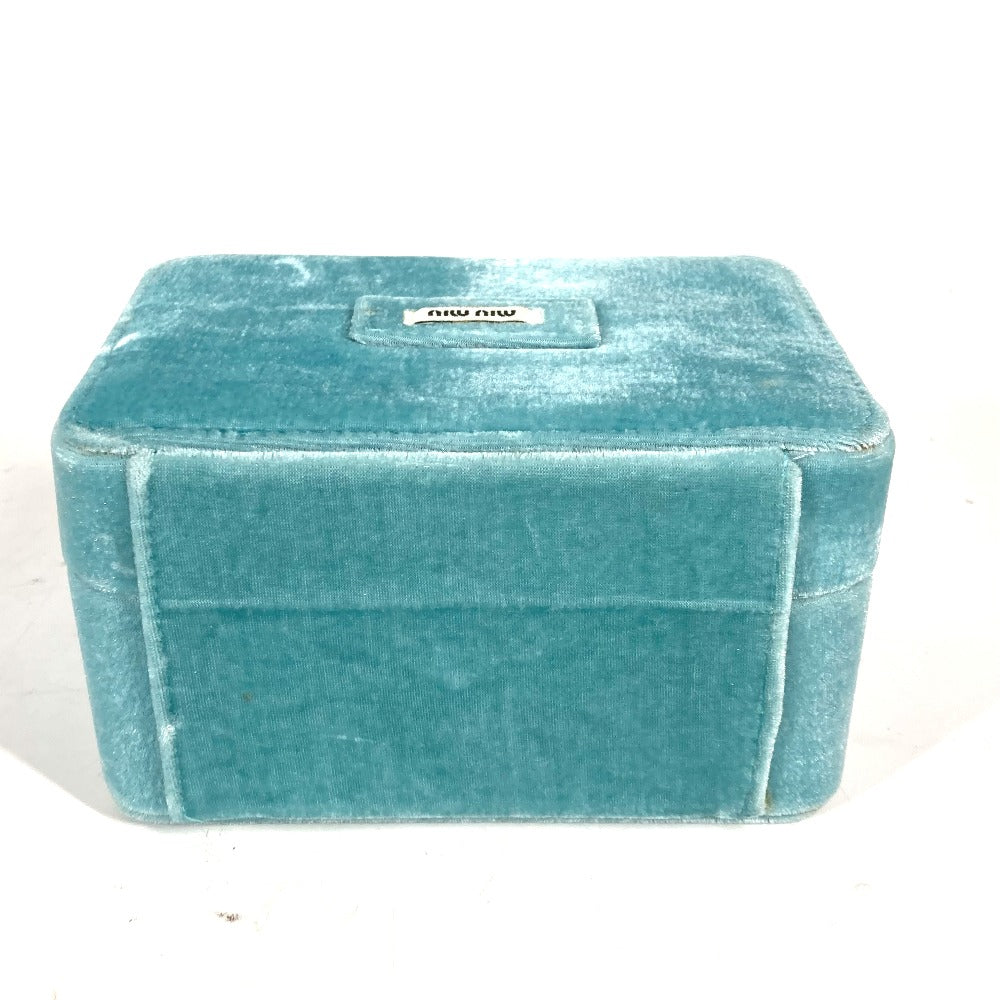 MIUMIU Accessory case velvet turquoise blue Inner bag Accessory pouch box logo jewelry case Women Used Authentic