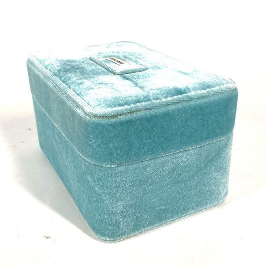 MIUMIU Accessory case velvet turquoise blue Inner bag Accessory pouch box logo jewelry case Women Used Authentic
