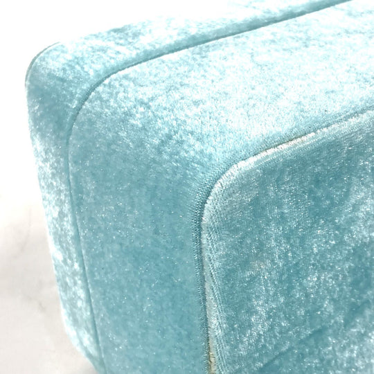 MIUMIU Accessory case velvet turquoise blue Inner bag Accessory pouch box logo jewelry case Women Used Authentic