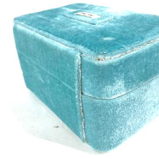MIUMIU Accessory case velvet turquoise blue Inner bag Accessory pouch box logo jewelry case Women Used Authentic