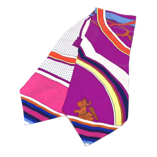 HERMES scarf silk pink Twill up Women Used Authentic