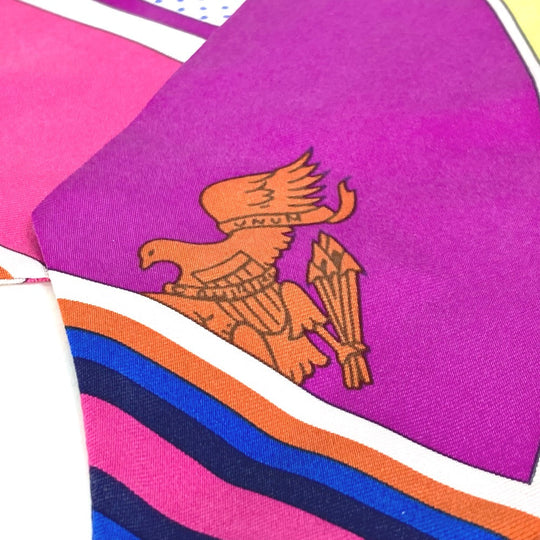 HERMES scarf silk pink Twill up Women Used Authentic