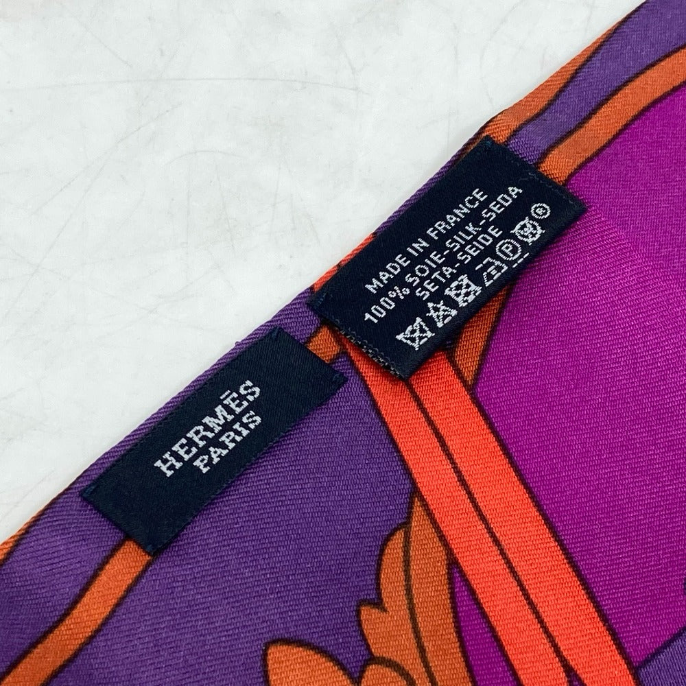 HERMES scarf silk pink Twill up Women Used Authentic