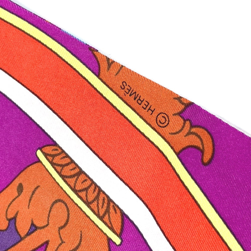 HERMES scarf silk pink Twill up Women Used Authentic