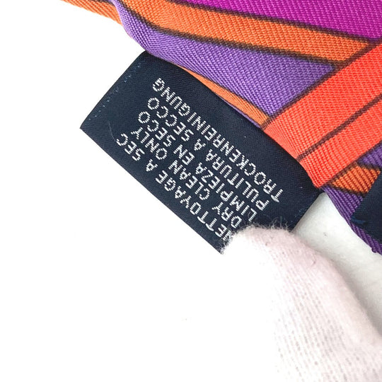 HERMES scarf silk pink Twill up Women Used Authentic