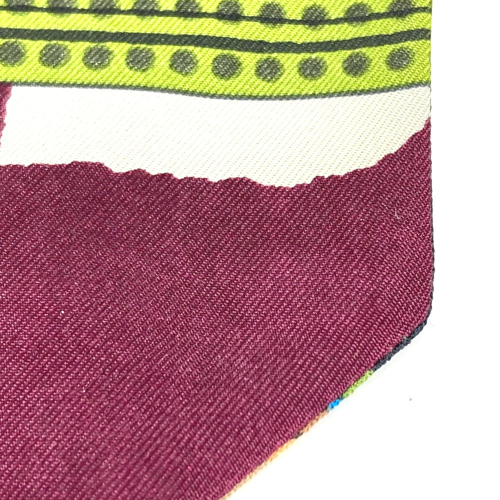 HERMES scarf silk green Twill up Women Used Authentic