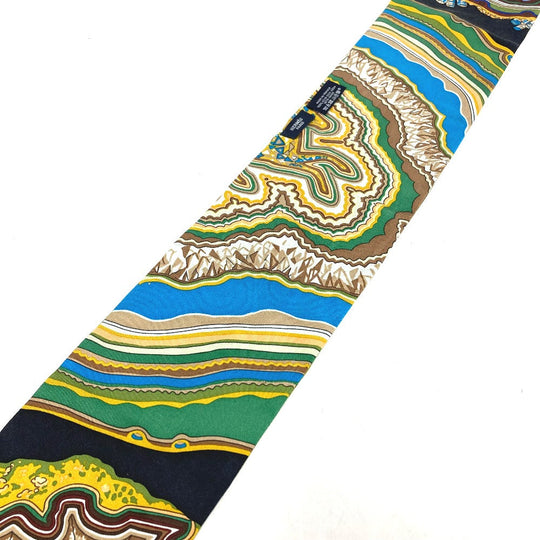 HERMES scarf silk green Twill up Women Used Authentic