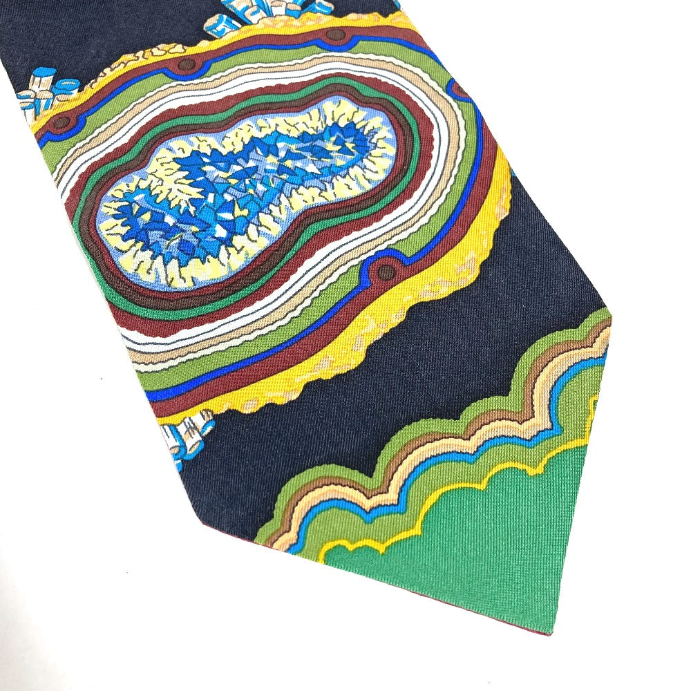 HERMES scarf silk green Twill up Women Used Authentic