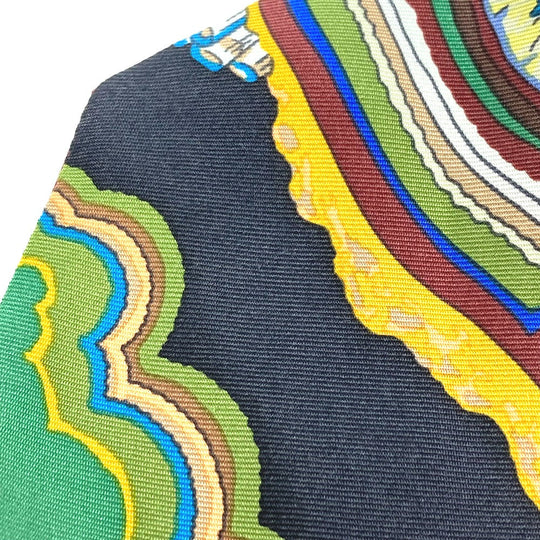 HERMES scarf silk green Twill up Women Used Authentic