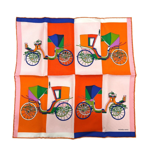 HERMES scarf silk multicolor Carre Petit Carre Voitures Exquises Women Used Authentic