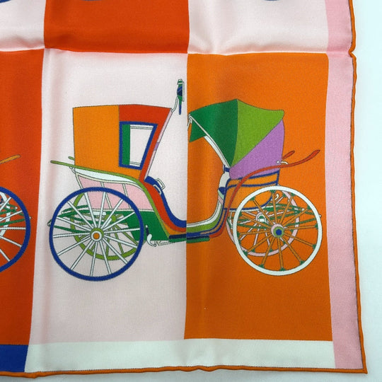 HERMES scarf silk multicolor Carre Petit Carre Voitures Exquises Women Used Authentic