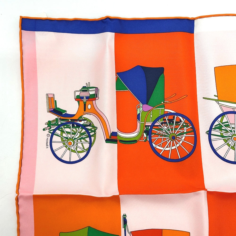 HERMES scarf silk multicolor Carre Petit Carre Voitures Exquises Women Used Authentic