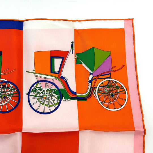 HERMES scarf silk multicolor Carre Petit Carre Voitures Exquises Women Used Authentic