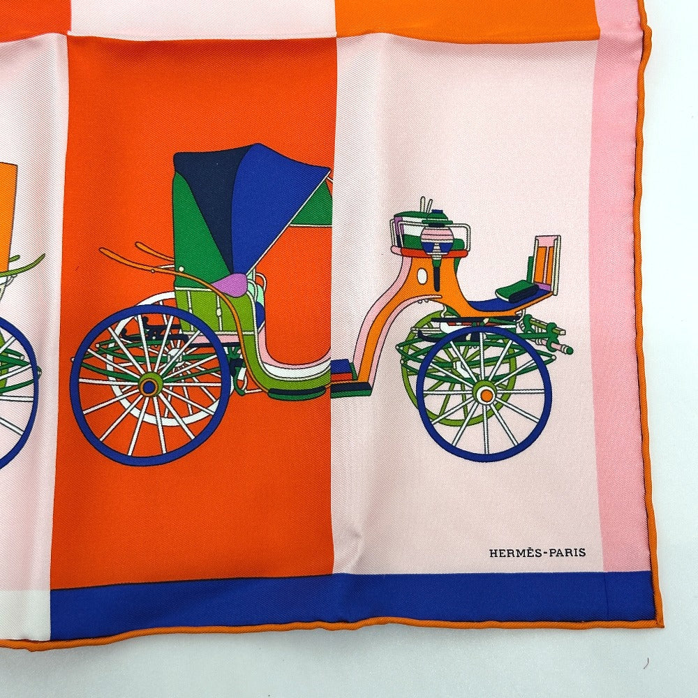 HERMES scarf silk multicolor Carre Petit Carre Voitures Exquises Women Used Authentic