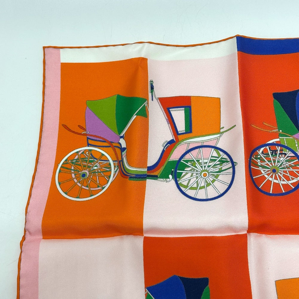 HERMES scarf silk multicolor Carre Petit Carre Voitures Exquises Women Used Authentic