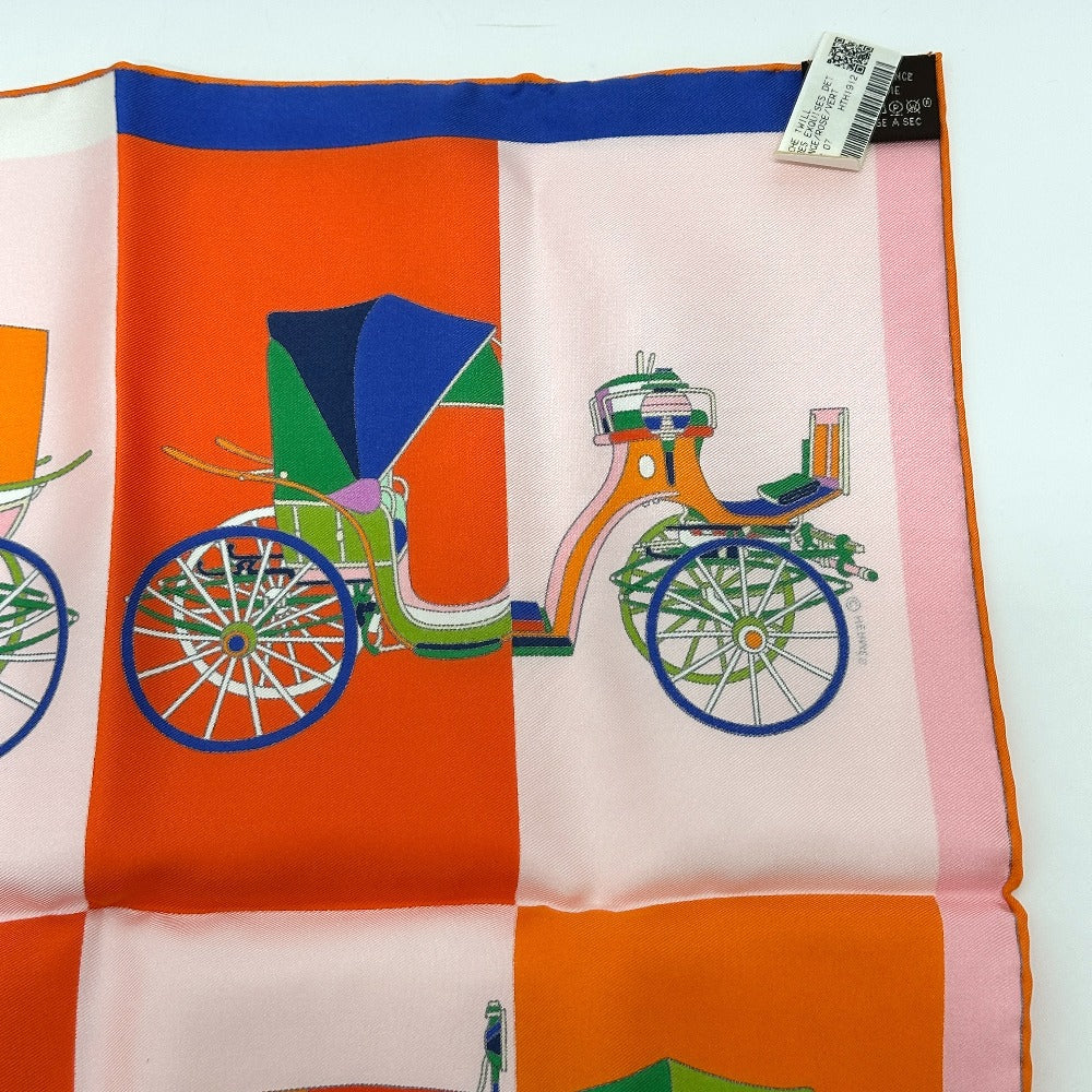 HERMES scarf silk multicolor Carre Petit Carre Voitures Exquises Women Used Authentic