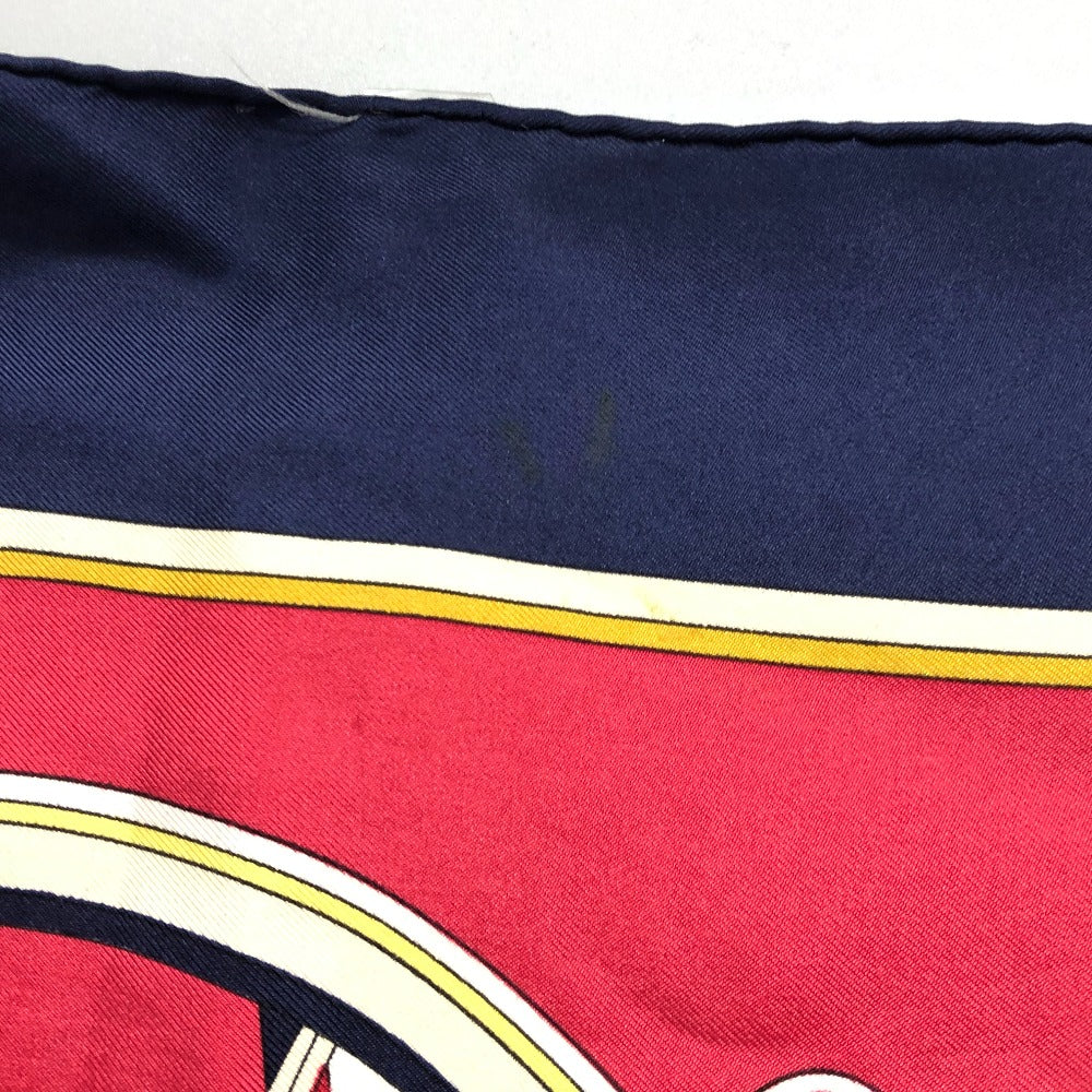 HERMES scarf silk Navy Carre90 George Washington's Carriage