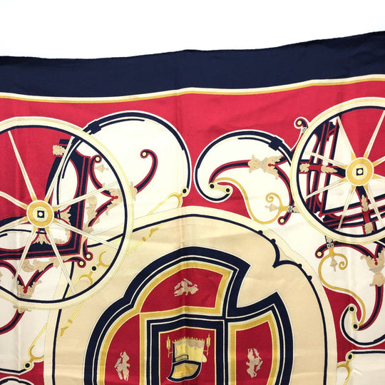 HERMES scarf silk Navy Carre90 George Washington's Carriage