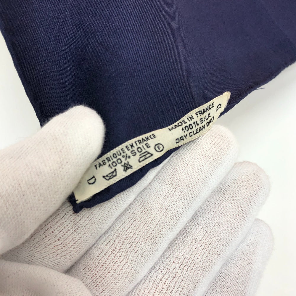 HERMES scarf silk Navy Carre90 George Washington's Carriage