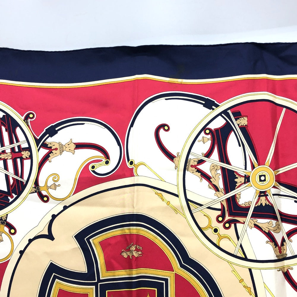 HERMES scarf silk Navy Carre90 George Washington's Carriage