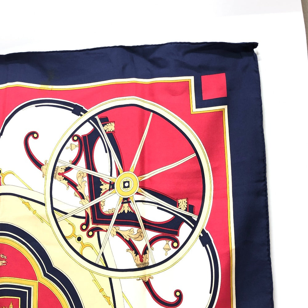 HERMES scarf silk Navy Carre90 George Washington's Carriage